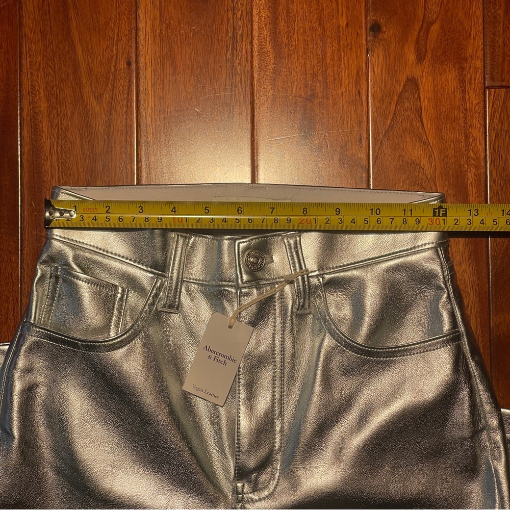 Abercrombie & Fitch Metallic Silver Straight-Leg Pants - Picture 8 of 13